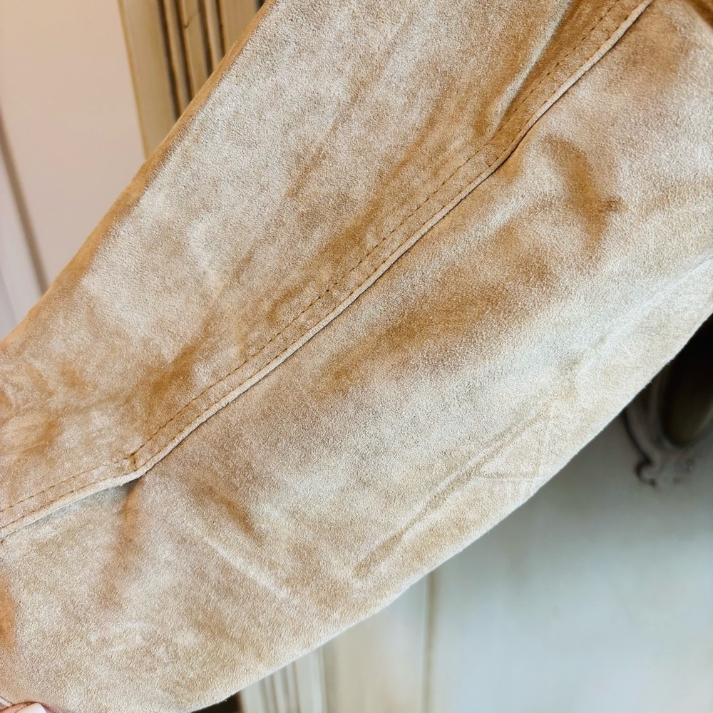 EUC VTG. Eddie Bauer Seattle Suede washable leather jacket in tan | Sz XL - Picture 8 of 12